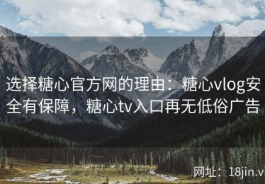 选择糖心官方网的理由：糖心vlog安全有保障，糖心tv入口再无低俗广告