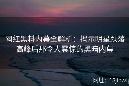 网红黑料内幕全解析：揭示明星跌落高峰后那令人震惊的黑暗内幕