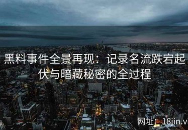 黑料事件全景再现：记录名流跌宕起伏与暗藏秘密的全过程