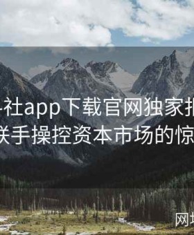 《黑料社app下载官网独家报道：名流私下联手操控资本市场的惊天内幕》