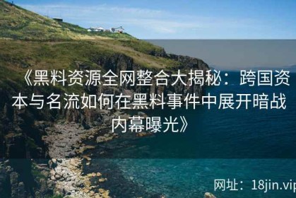 《黑料资源全网整合大揭秘：跨国资本与名流如何在黑料事件中展开暗战内幕曝光》
