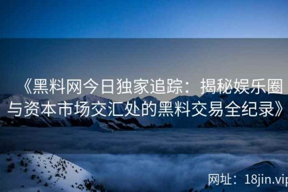 《黑料网今日独家追踪：揭秘娱乐圈与资本市场交汇处的黑料交易全纪录》
