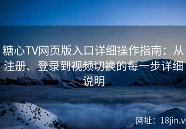 糖心TV网页版入口详细操作指南：从注册、登录到视频切换的每一步详细说明