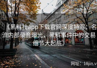 《黑料社app下载官网深度特写：名流内部录音曝光，黑料事件中的交易细节大起底》