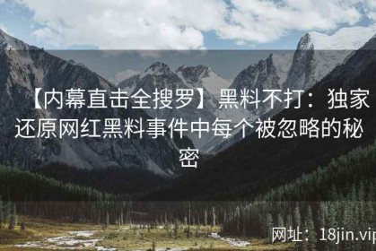 【内幕直击全搜罗】黑料不打：独家还原网红黑料事件中每个被忽略的秘密