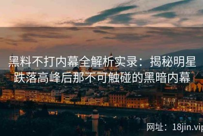 黑料不打内幕全解析实录：揭秘明星跌落高峰后那不可触碰的黑暗内幕